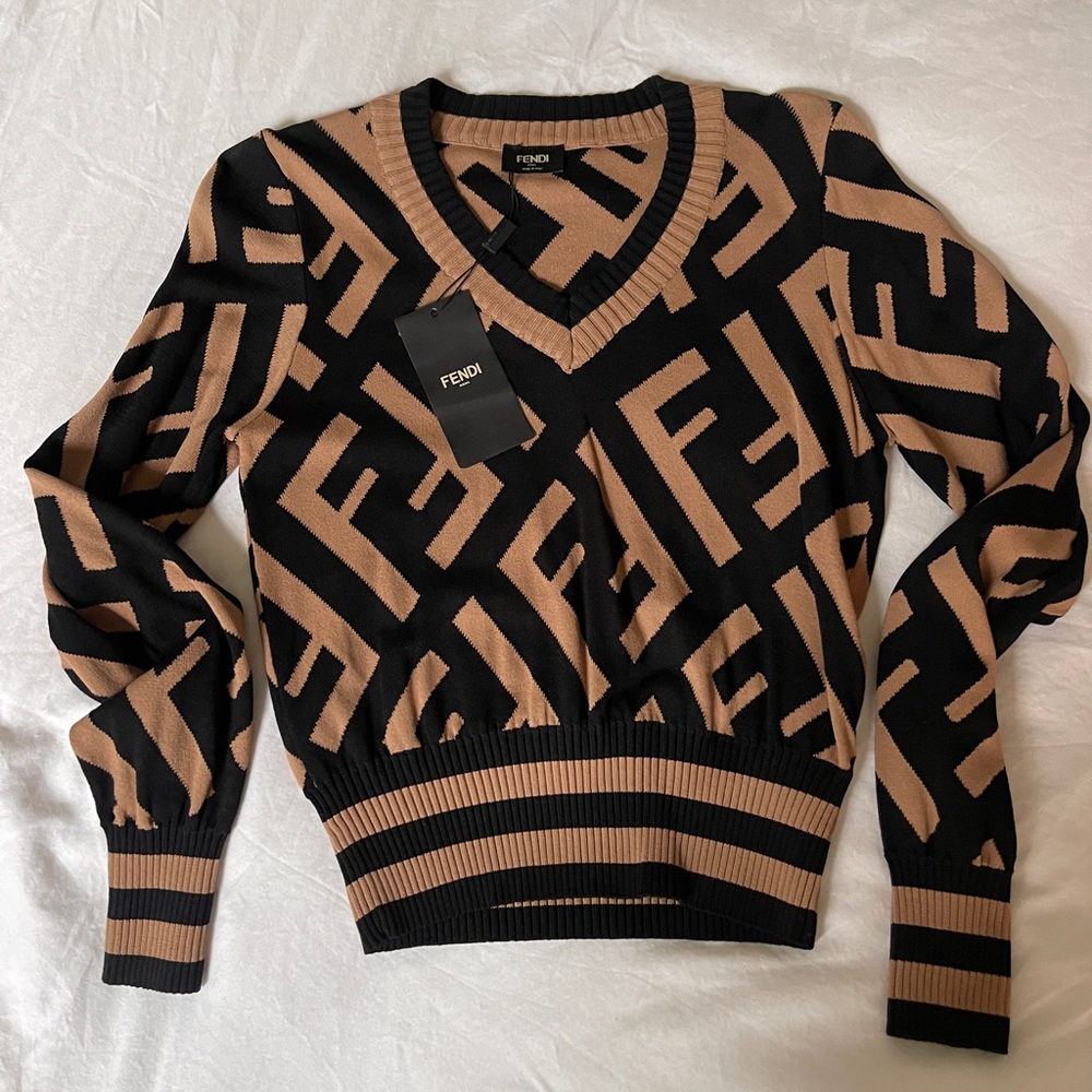 “Fendi” V neck Sweater